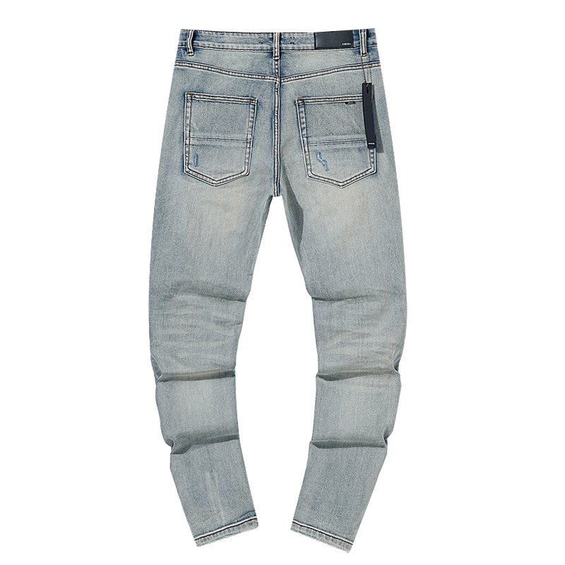 AMIRI Light Blue Distressed Ripped Knee Jeans — back