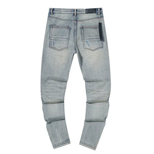 AMIRI Light Blue Distressed Ripped Knee Jeans — back