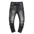 AMIRI Washed Black Embroidered Jeans — hero