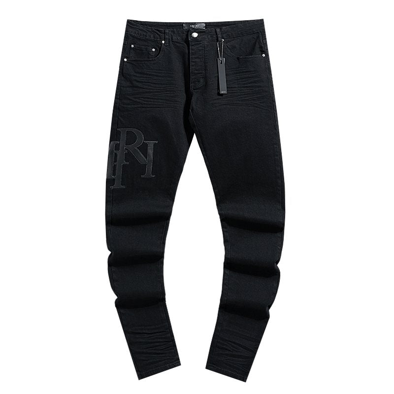 AMIRI Tonal Letter Graphic Black Jeans — hero