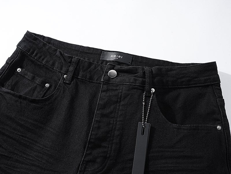 AMIRI Tonal Letter Graphic Black Jeans — detail