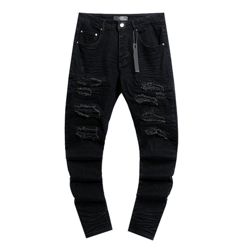 AMIRI Black Distressed Moto Jeans — hero