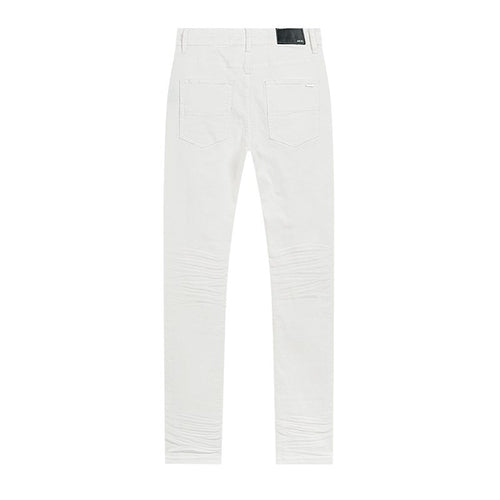 AMIRI White Distressed Moto Jeans — back
