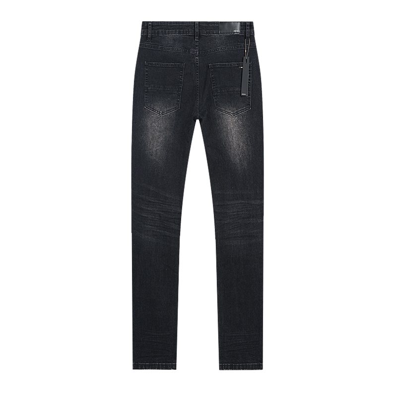 AMIRI Black Rhinestone Distressed Jeans — back