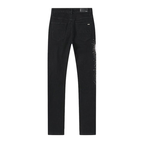 AMIRI Rhinestone-Style Side Graphic Black Jeans — back