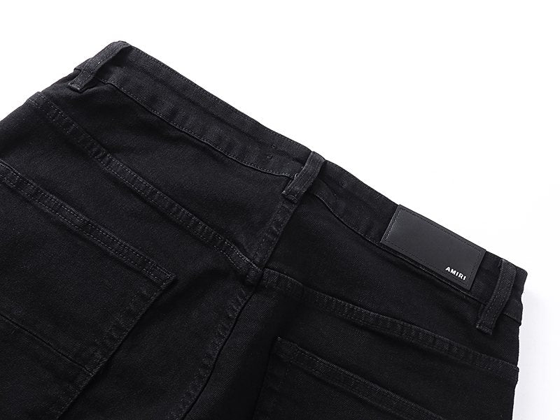 AMIRI Rhinestone-Style Side Graphic Black Jeans — detail