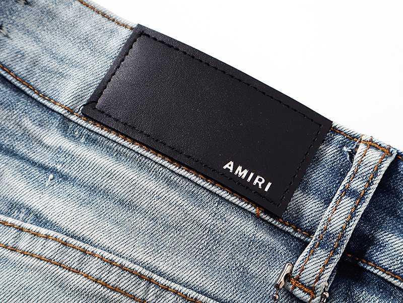 AMIRI Distressed Light Blue Jeans — detail