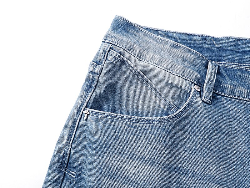 R+A Washed Distressed Jeans - Light Blue — detail