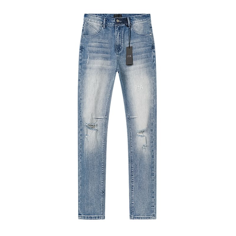 R+A Washed Distressed Jeans - Light Blue — hero