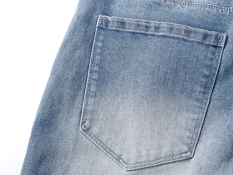 R+A Washed Distressed Jeans - Light Blue — detail