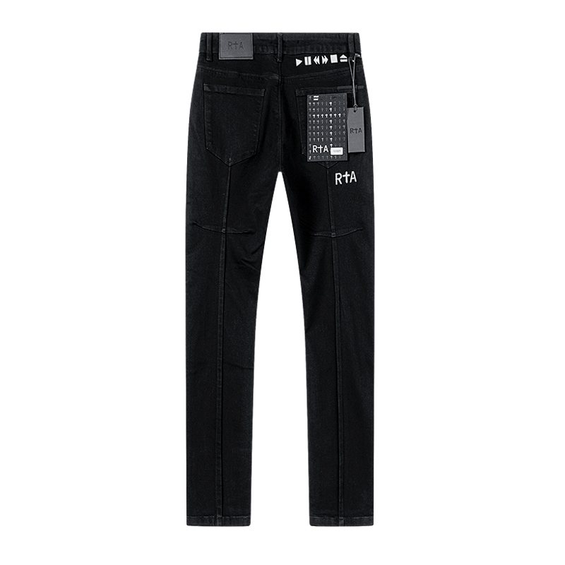 R+A Play/Pause Embroidered Black Jeans — back