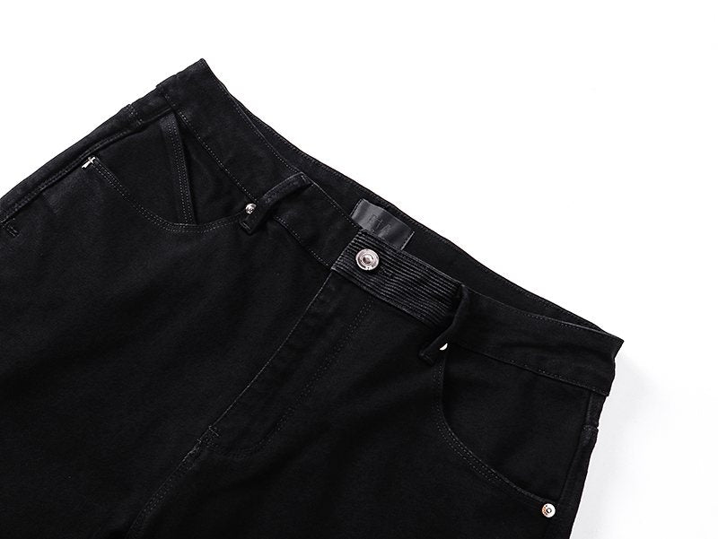 R+A Play/Pause Embroidered Black Jeans — detail