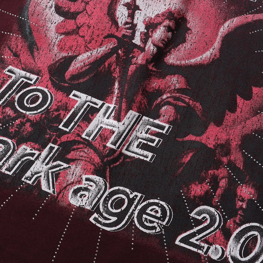 RARE PEACE Dark Warrior Angel Graphic Short-Sleeve T-Shirt — detail