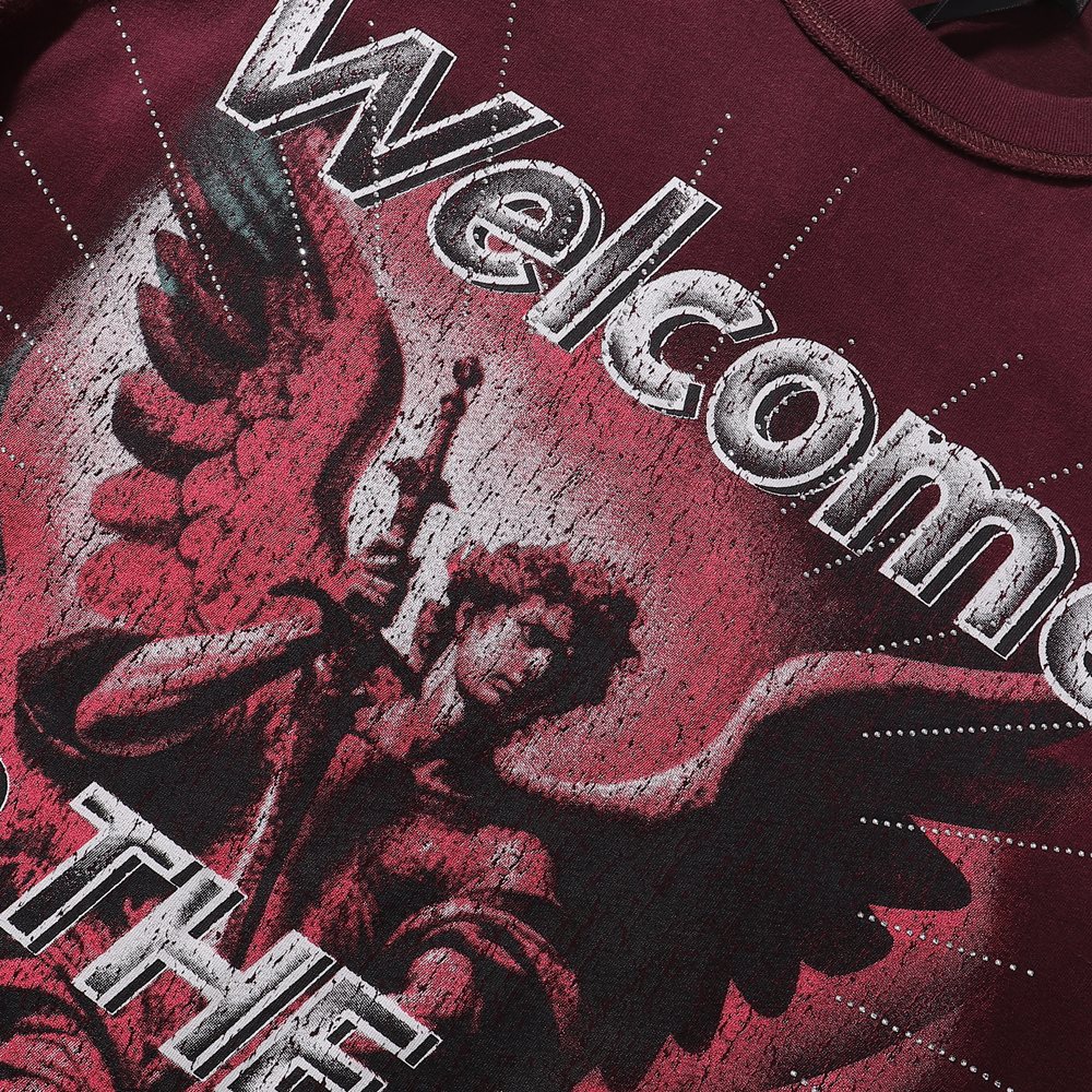 RARE PEACE Dark Warrior Angel Graphic Short-Sleeve T-Shirt — detail