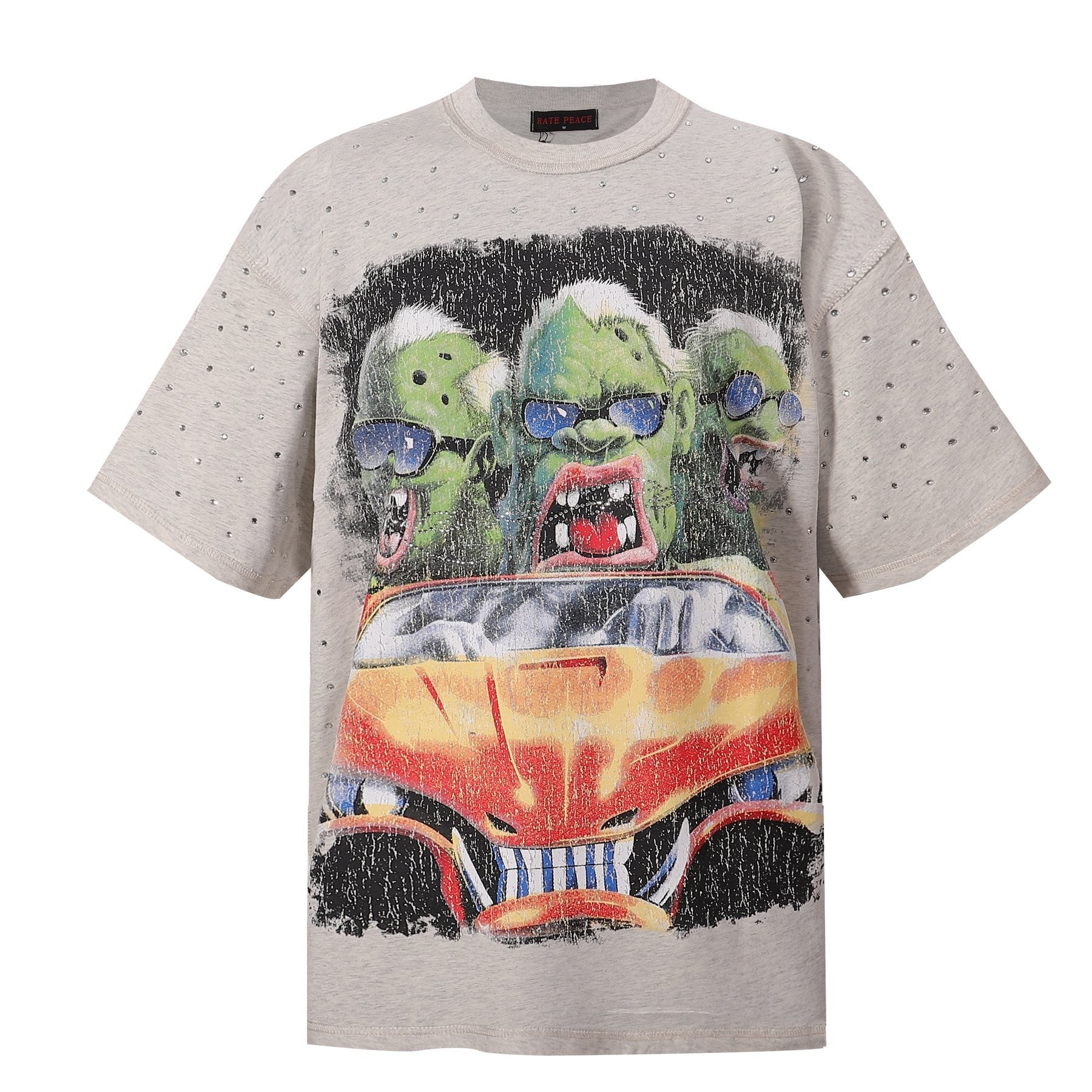 RARE PEACE Chaos Crop Graphic T-Shirt — front