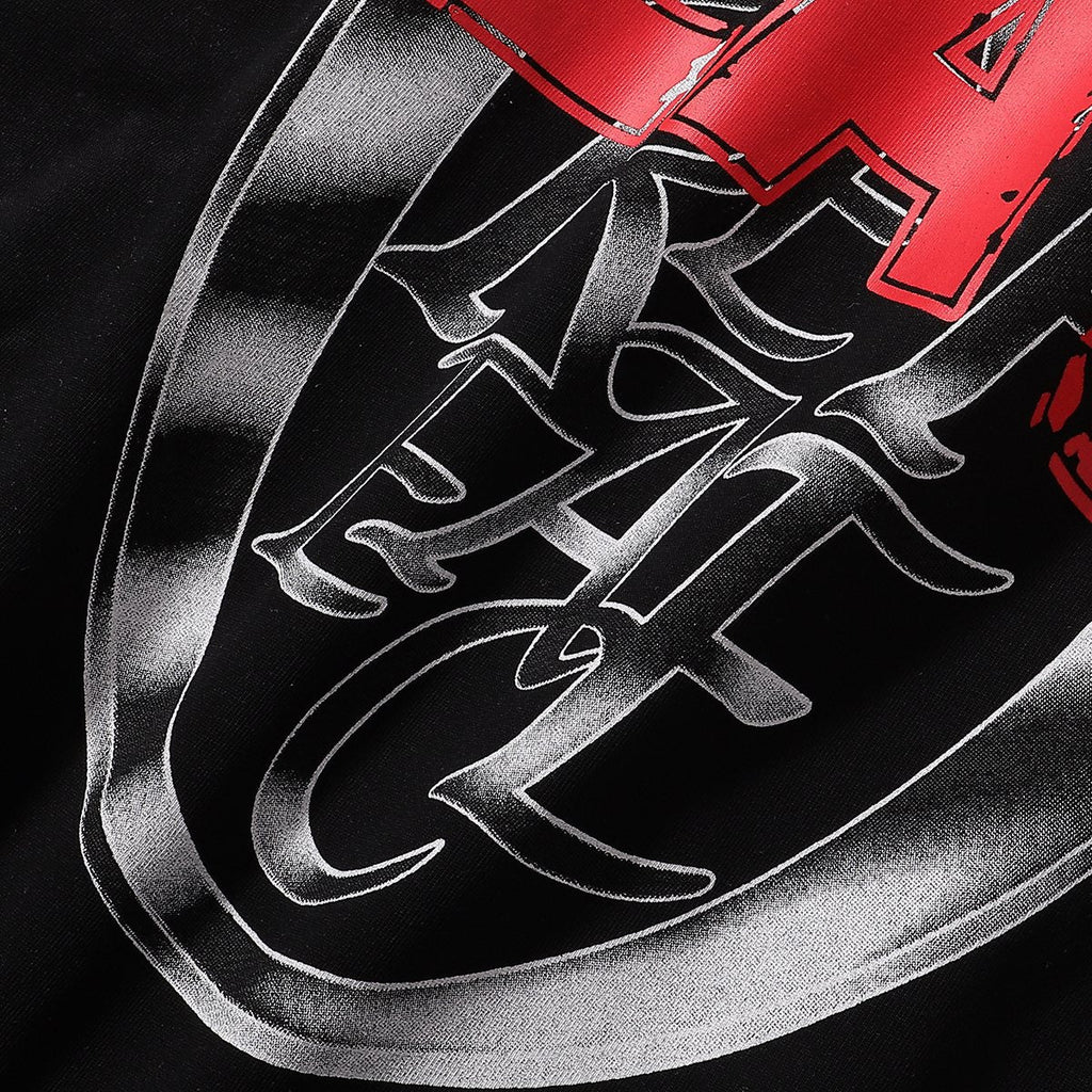 RARE PEACE No Longer Human Skull Graphic T-Shirt — detail