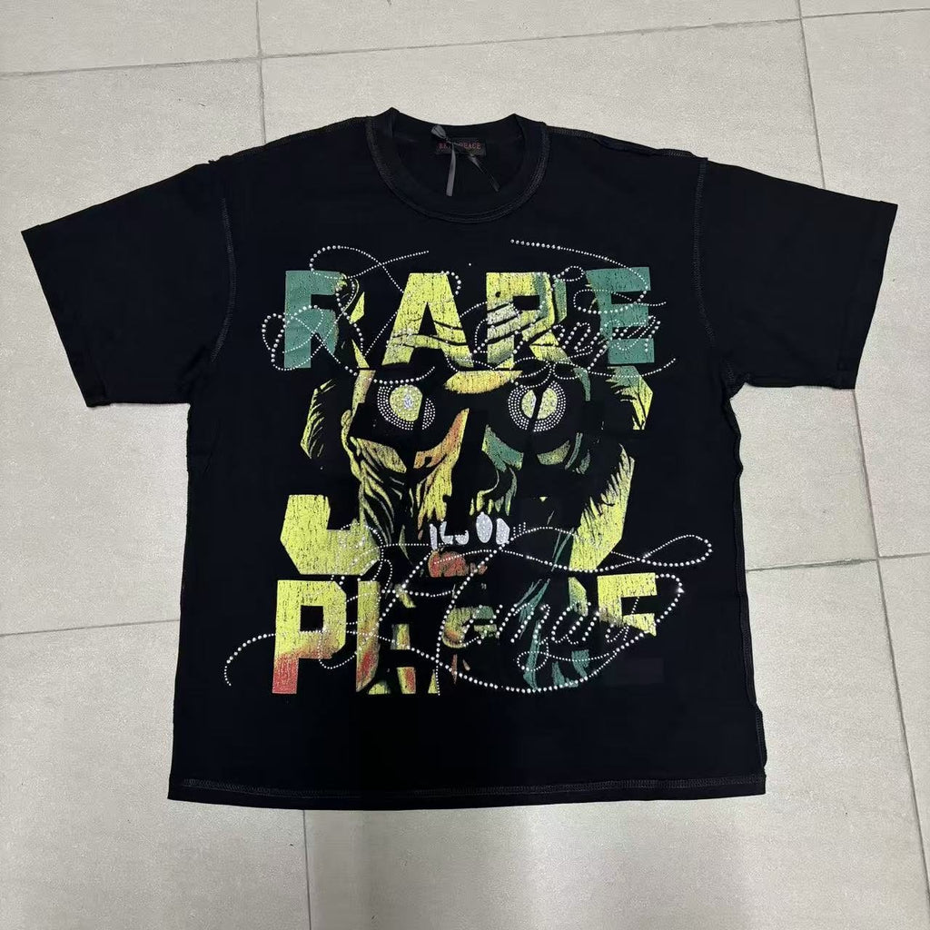 RARE PEACE Save Our Souls Skull Graphic T-Shirt — front