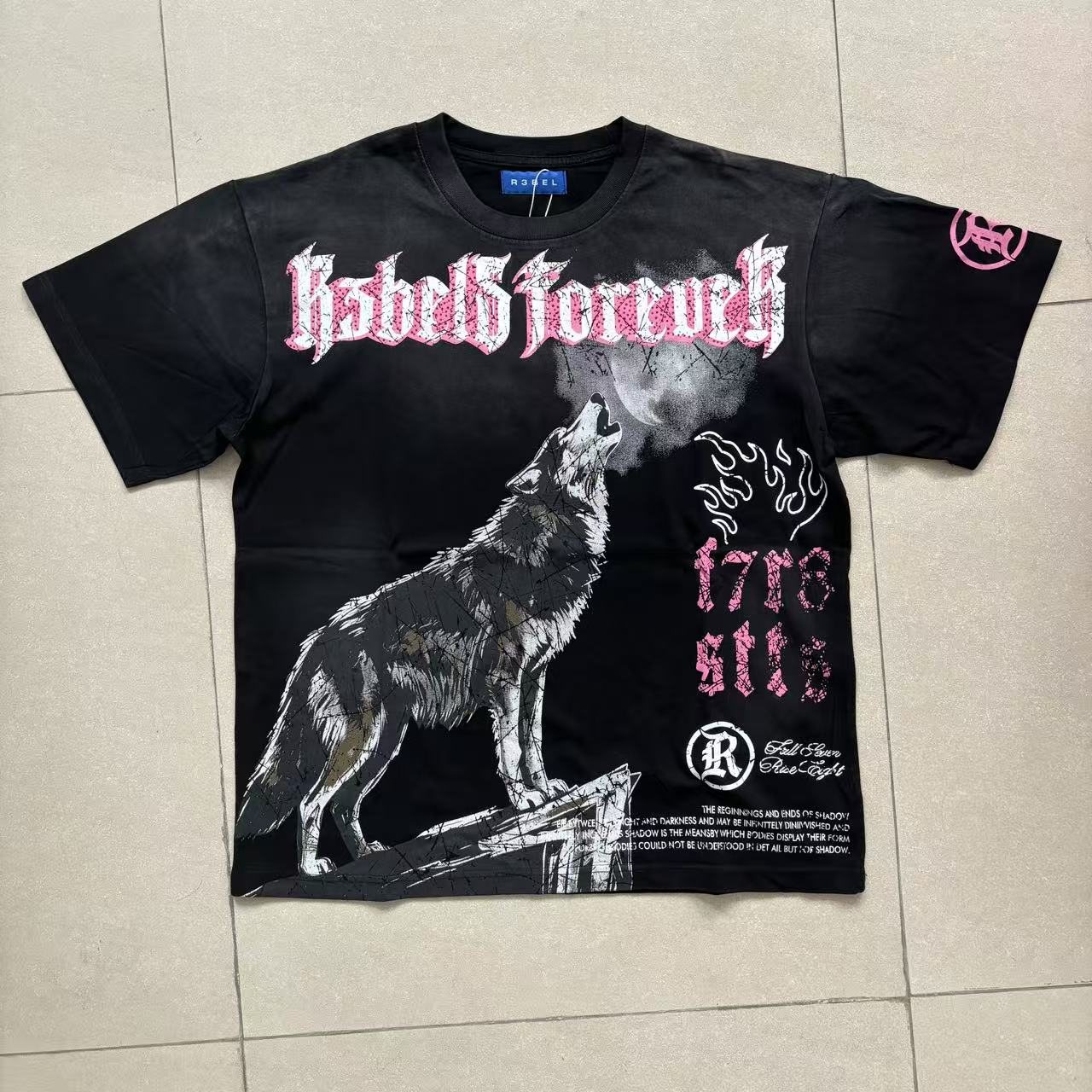 R3BEL Howl Wolf Graphic T-Shirt — front