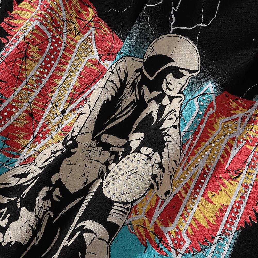 R3BEL Rider Motorcycle Skull Graphic T-Shirt — detail