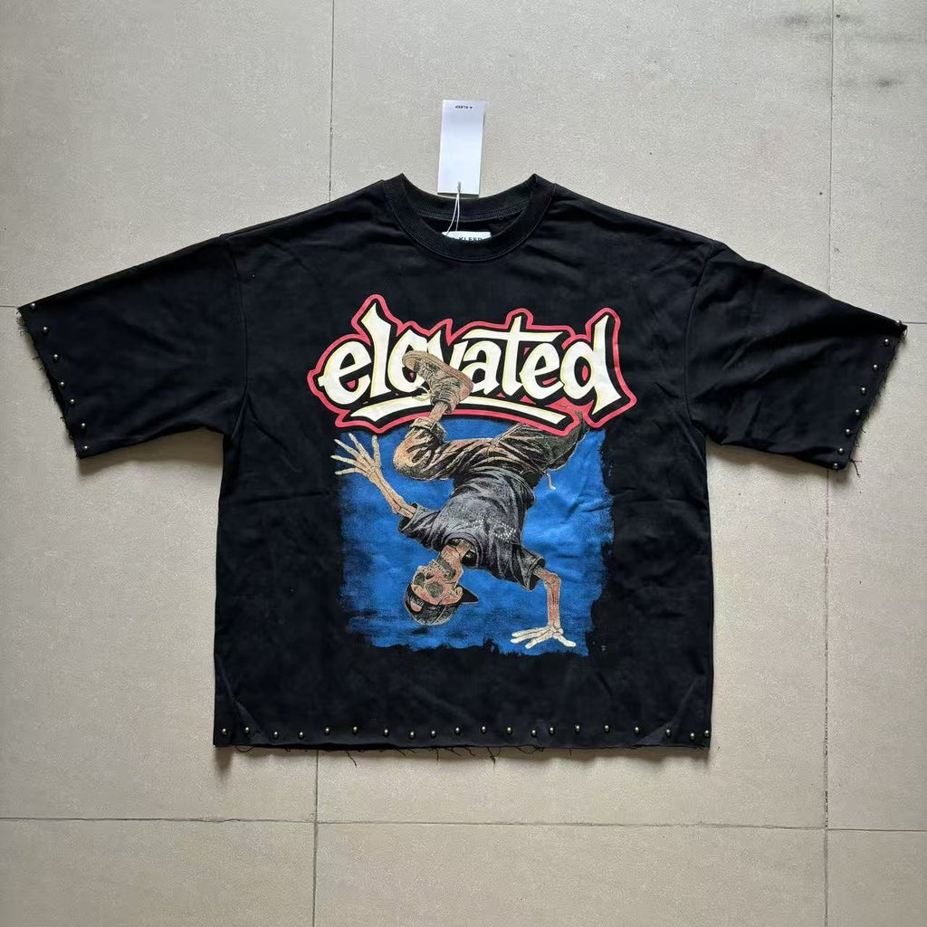 KLEEP Rise & Rebel Skeleton Graphic T-Shirt — front