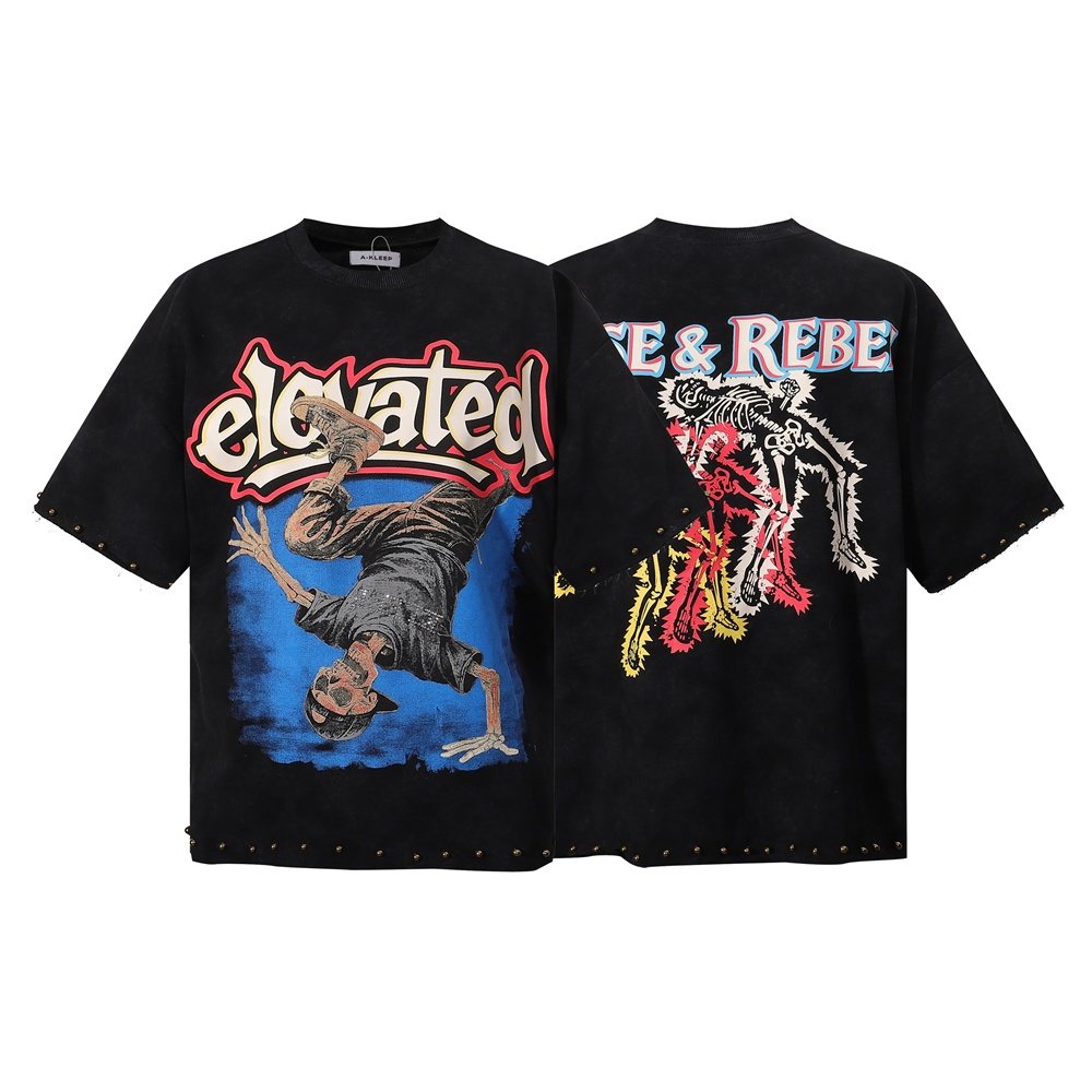 KLEEP Rise & Rebel Skeleton Graphic T-Shirt — hero