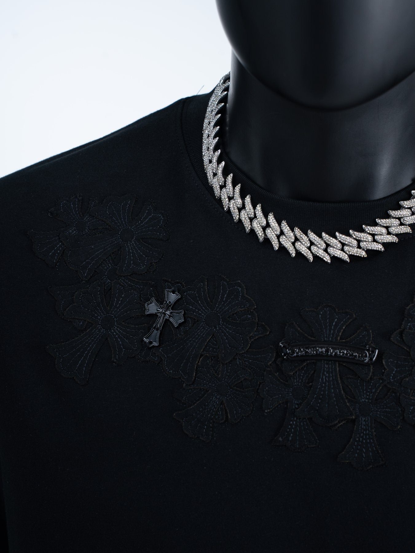 Chrome Hearts Tonal Cross Floral Graphic T-Shirt — detail