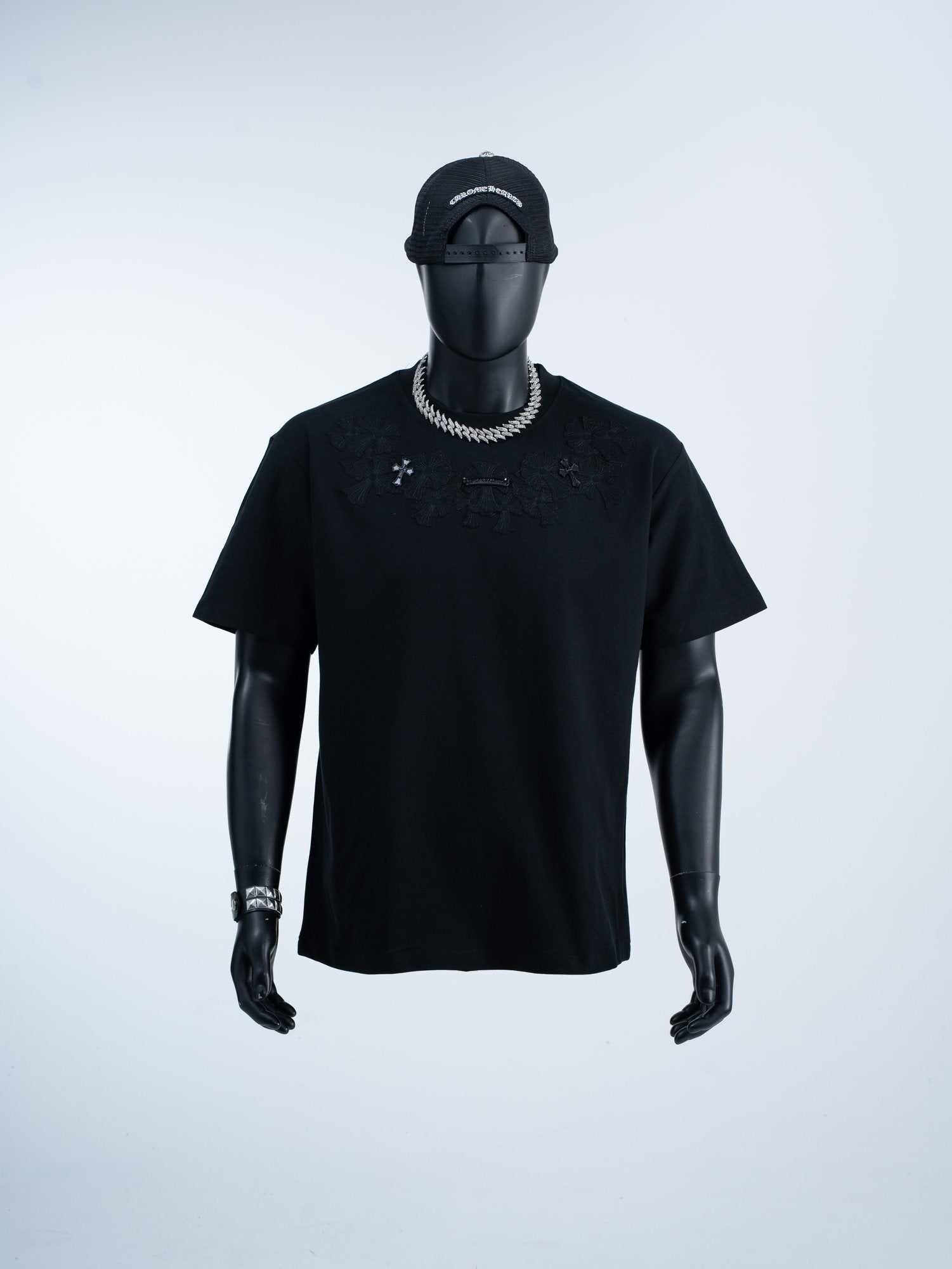Chrome Hearts Tonal Cross Floral Graphic T-Shirt — hero