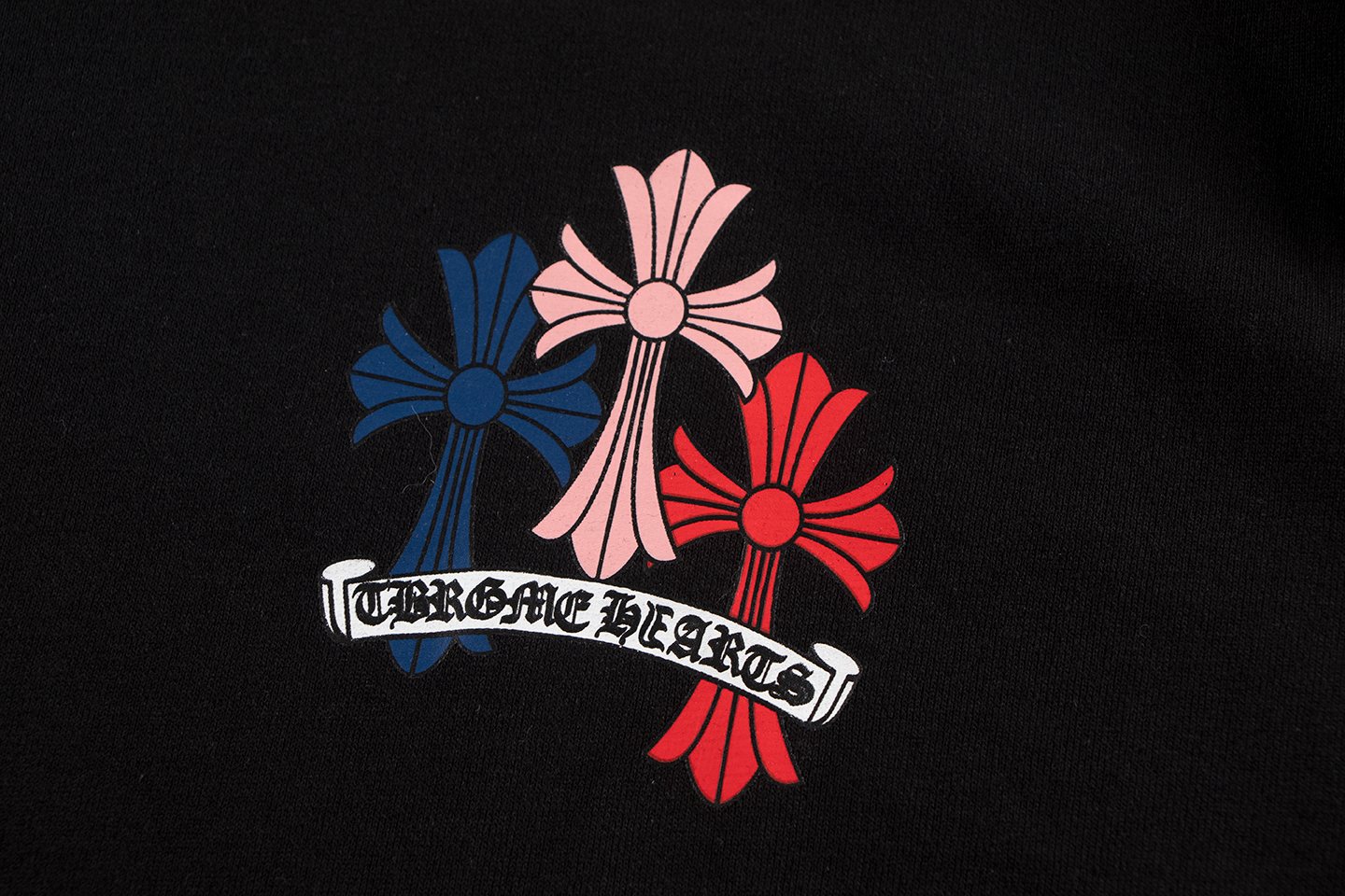 Chrome Hearts Multicolor Floral Cross Graphic Hoodie — detail