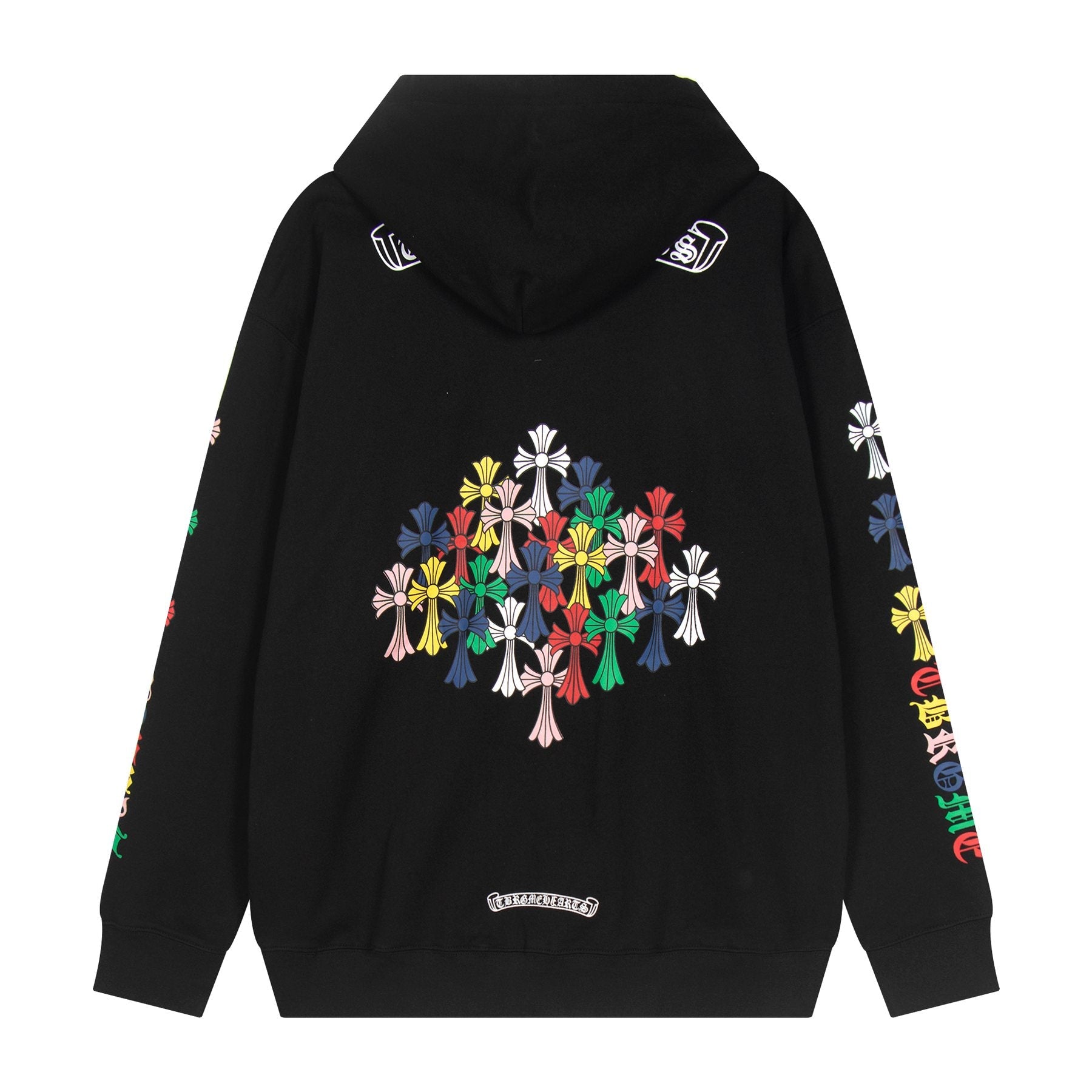 Chrome Hearts Multicolor Floral Cross Graphic Hoodie — back