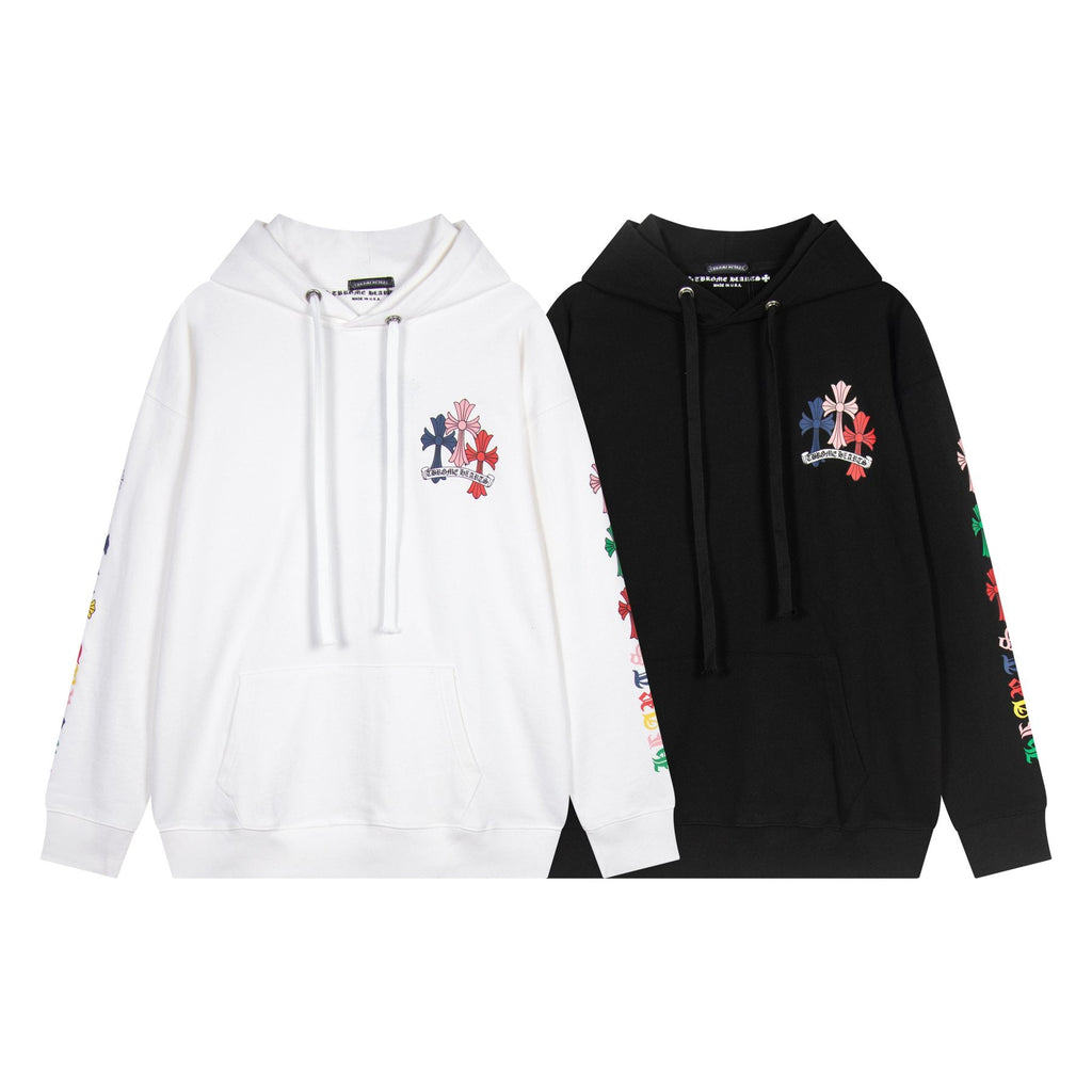 Chrome Hearts Multicolor Floral Cross Graphic Hoodie — comparison