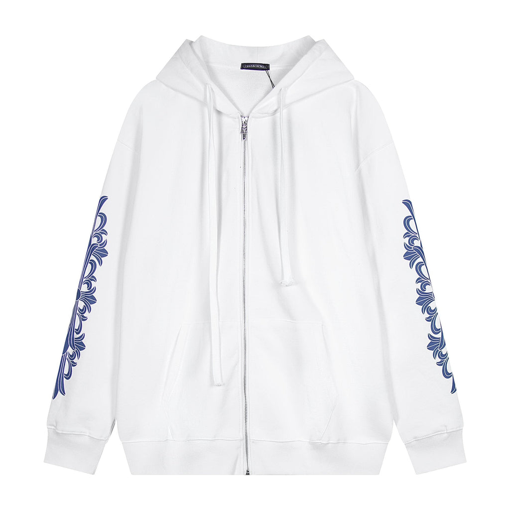 Chrome Hearts Blue Sleeve Graphic Zip Hoodie — hero