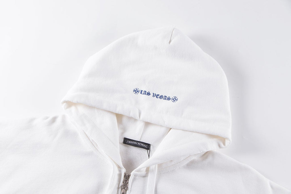Chrome Hearts Blue Sleeve Graphic Zip Hoodie — detail