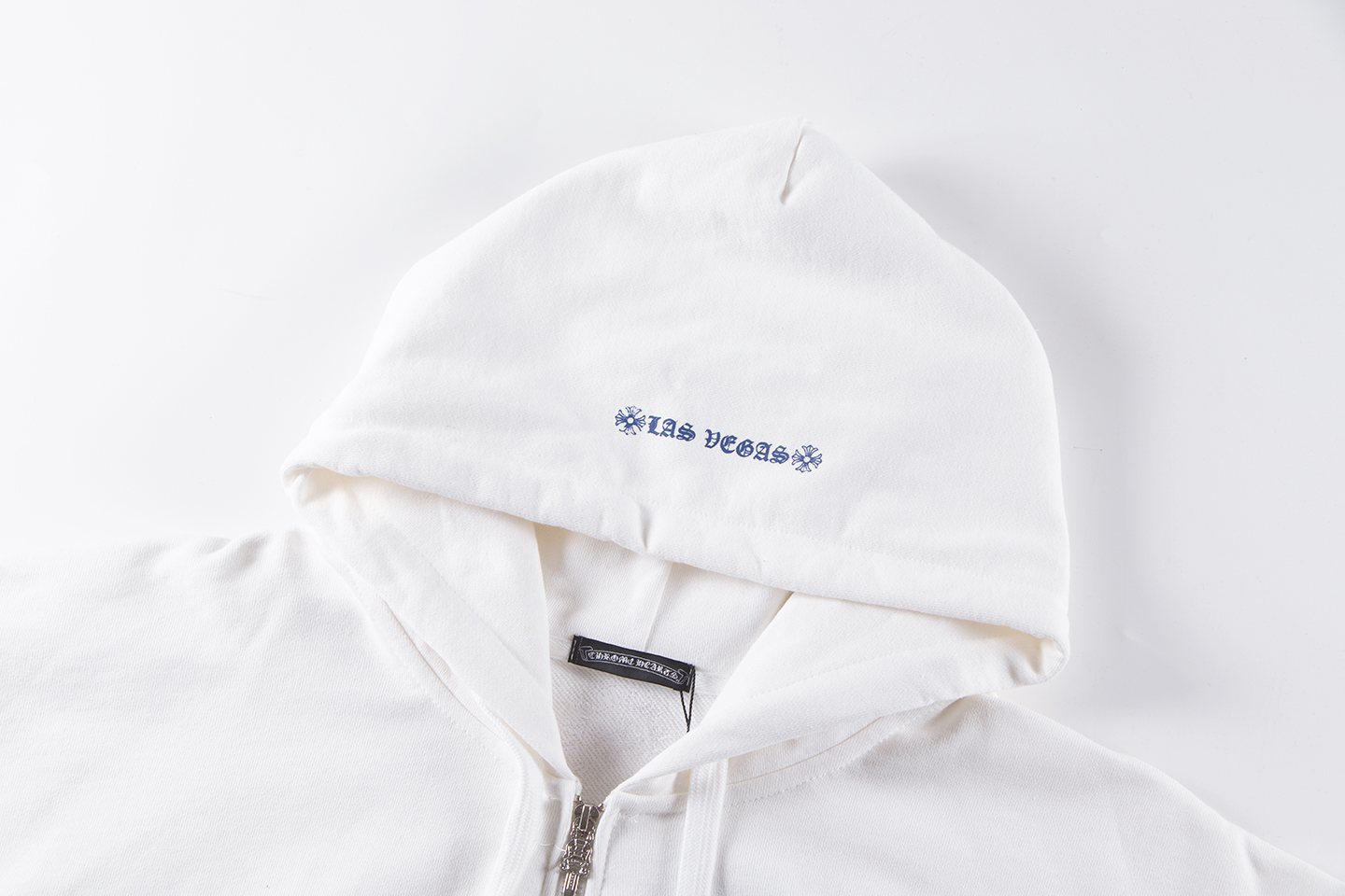 Chrome Hearts Blue Sleeve Graphic Zip Hoodie — detail