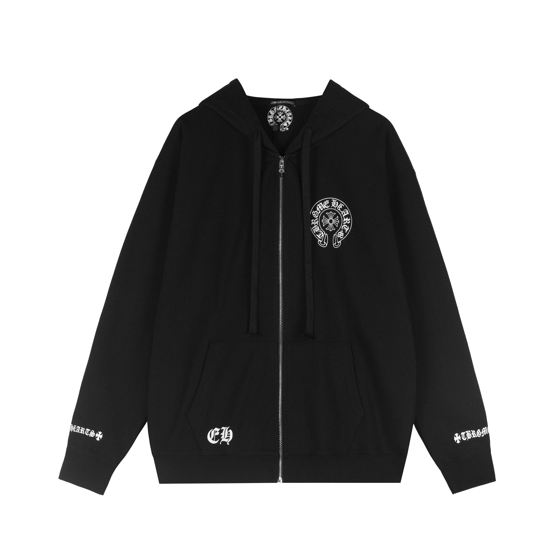 Chrome Hearts Horseshoe Graphic Zip Hoodie — front