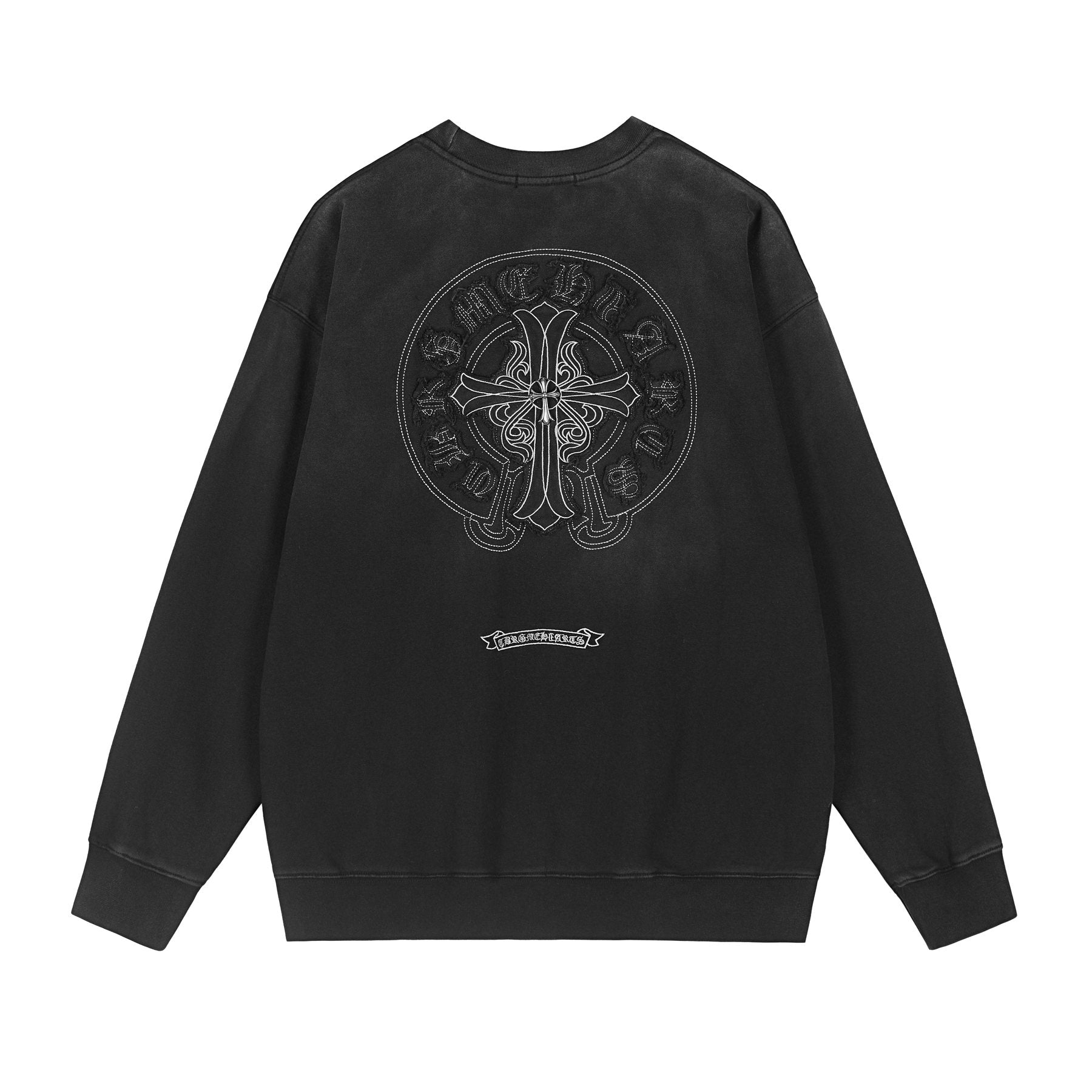 Chrome Hearts Distressed Cross Slogan Graphic Sweatshirt — back
