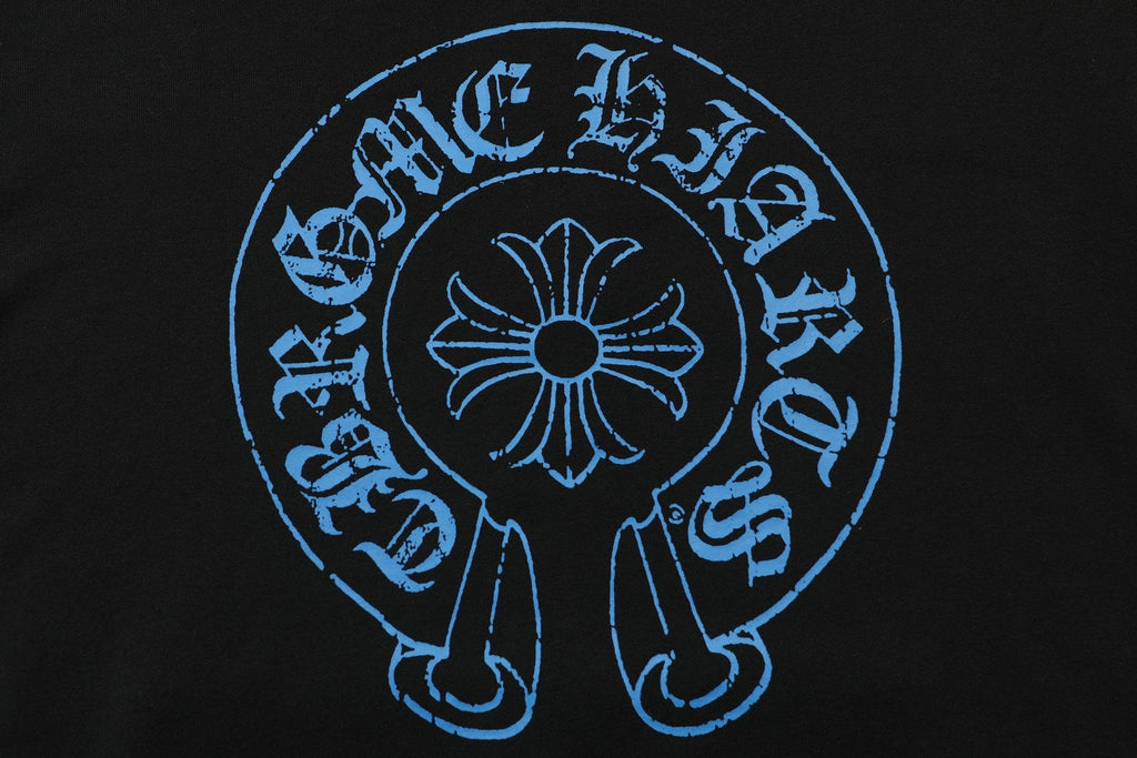 Chrome Hearts Blue Sanskrit Cross Zip Hoodie — detail