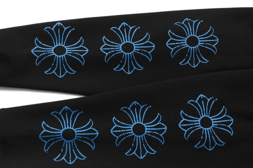 Chrome Hearts Blue Sanskrit Cross Zip Hoodie — detail