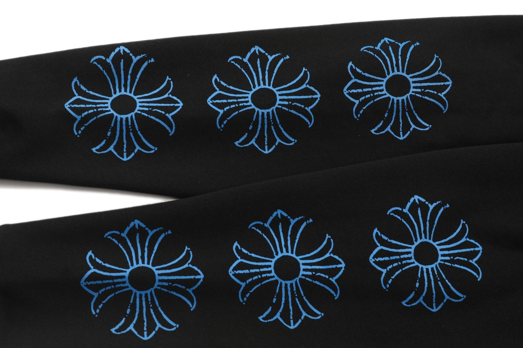 Chrome Hearts Blue Sanskrit Cross Zip Hoodie — detail