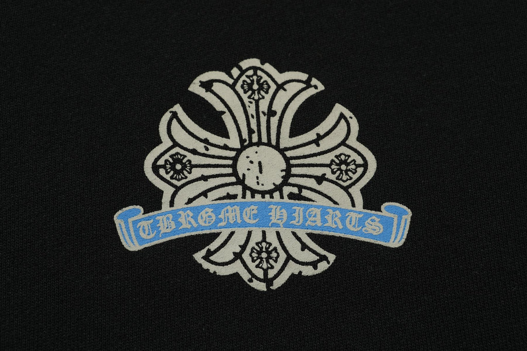 Chrome Hearts Blue Sanskrit Cross Zip Hoodie — detail