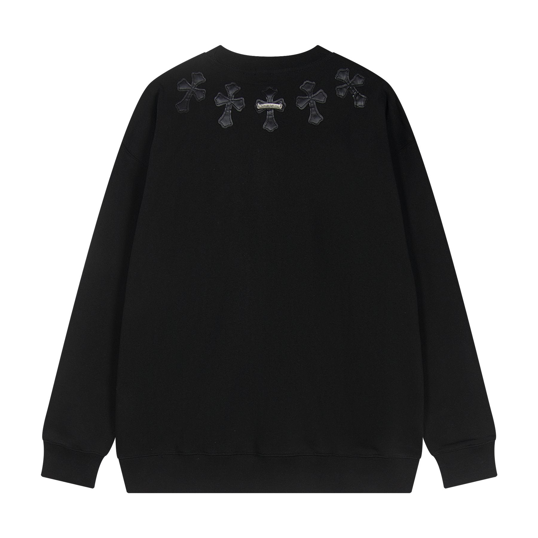 Chrome Hearts Leather Cross Metal Detail Crewneck Sweatshirt — back