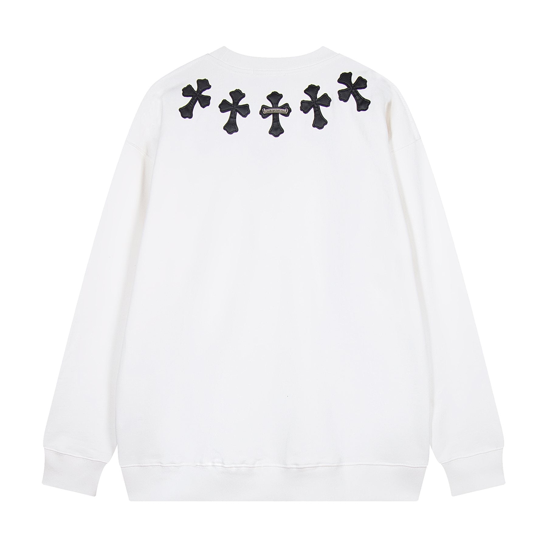 Chrome Hearts Leather Cross Metal Detail Crewneck Sweatshirt — back