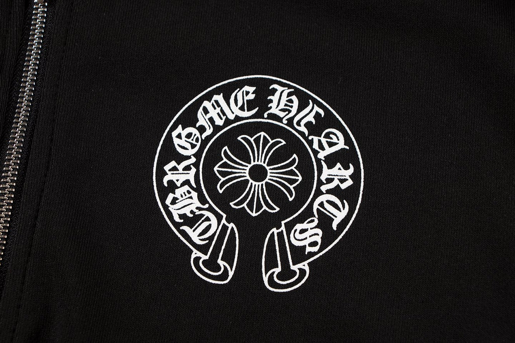 Chrome Hearts Rainbow Horseshoe Graphic Zip-Up Hoodie — detail