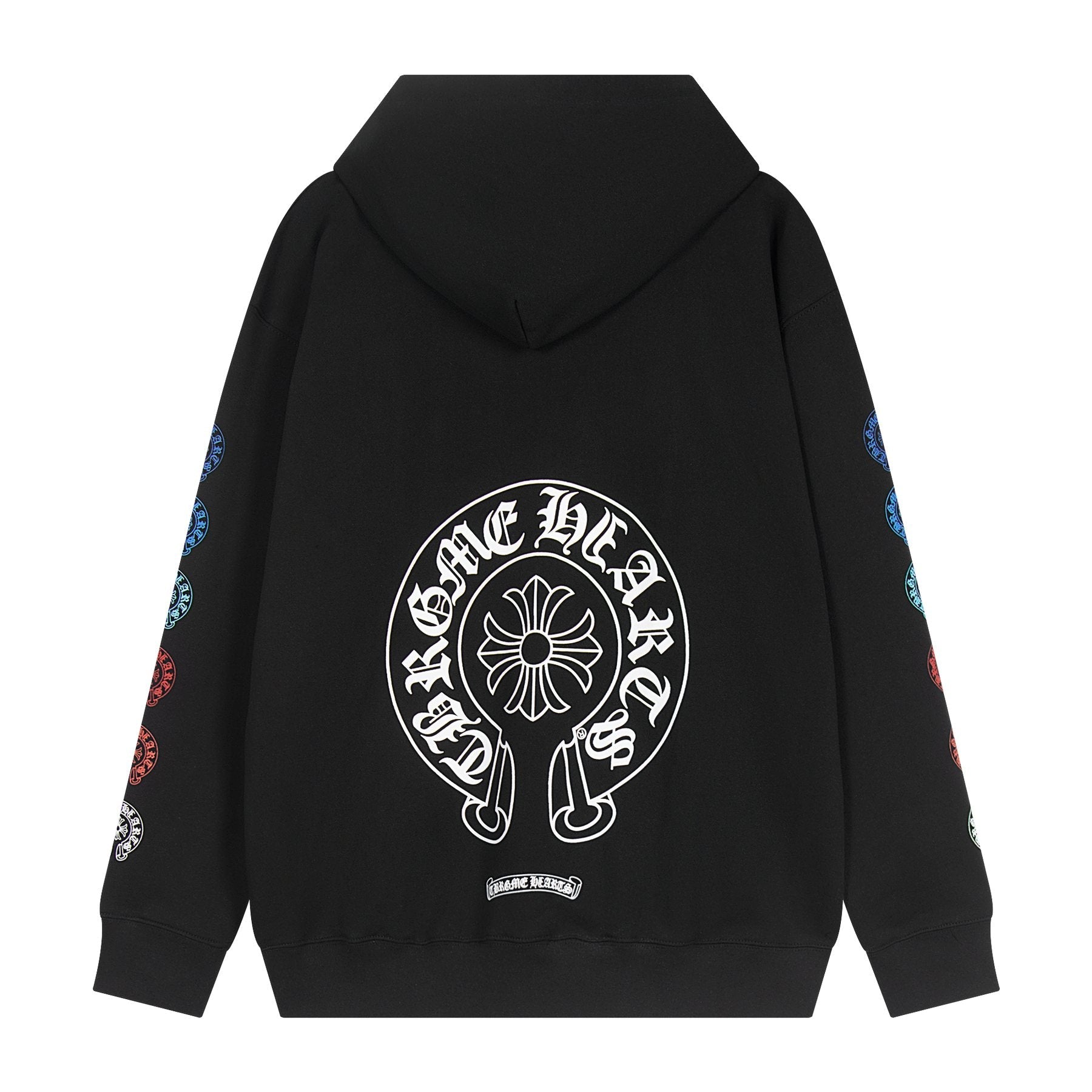Chrome Hearts Rainbow Horseshoe Graphic Zip-Up Hoodie — back