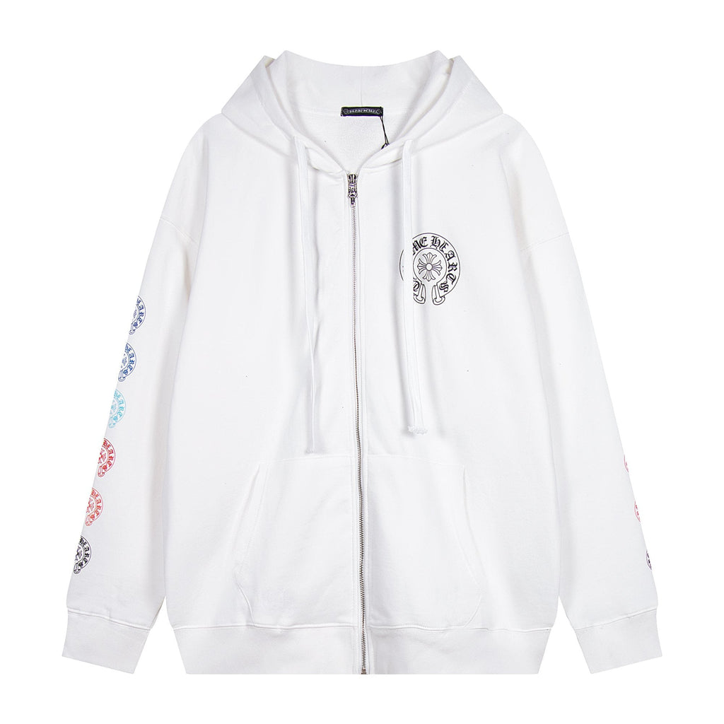 Chrome Hearts Rainbow Horseshoe Graphic Zip-Up Hoodie — hero