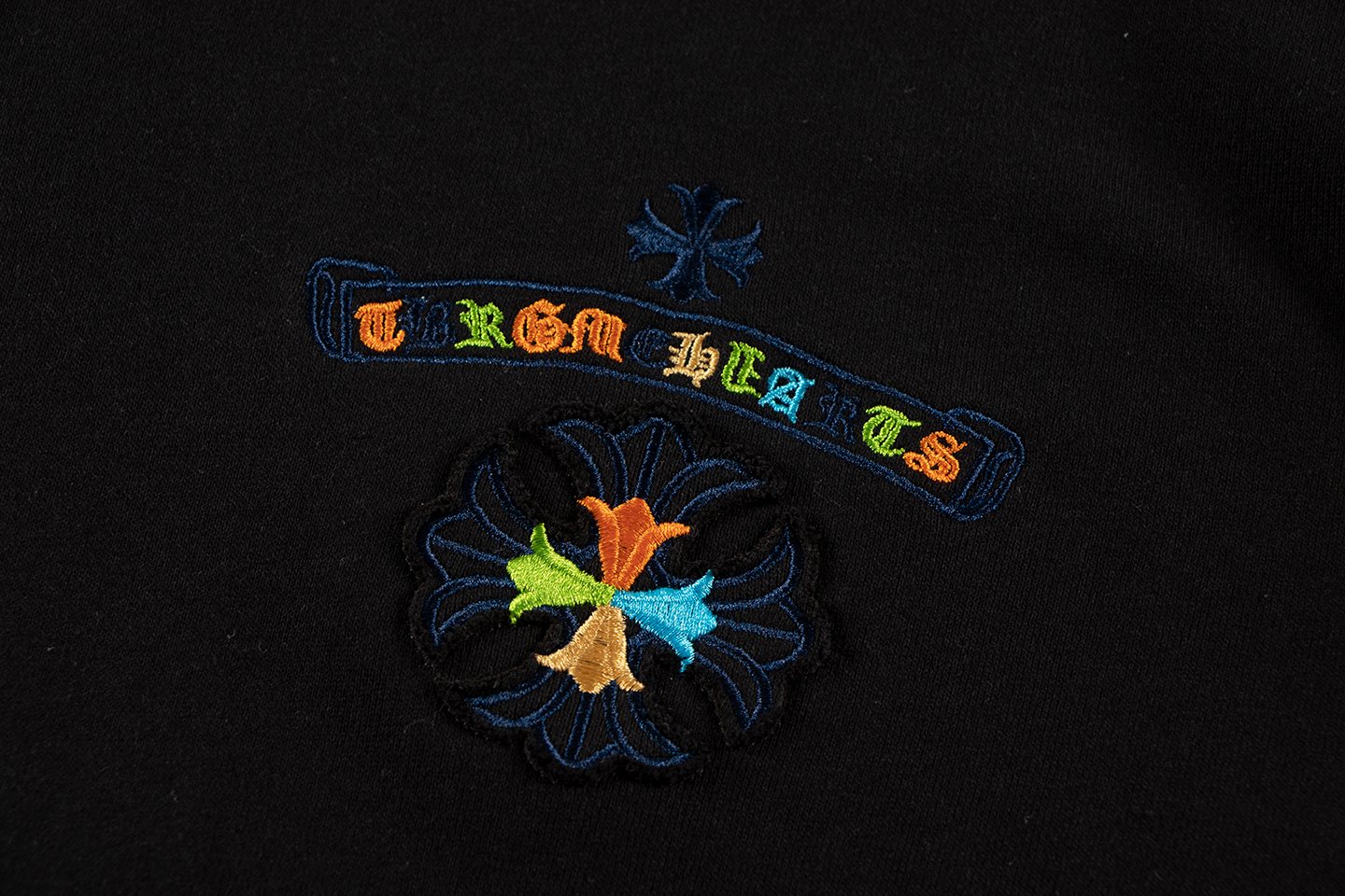 Chrome Hearts Rainbow Logo Embroidered Hoodie — detail