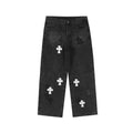 Chrome Hearts Cross Applique Washed Black Jeans — hero