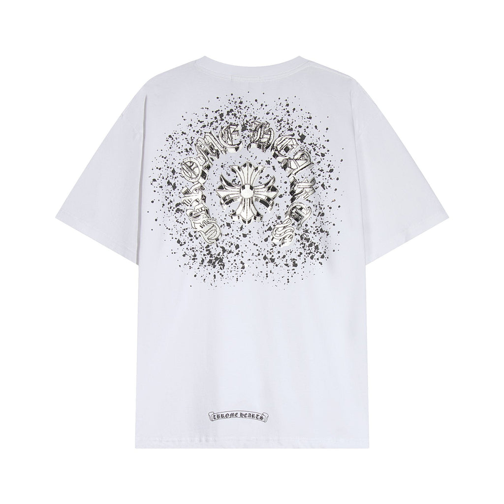 Chrome Hearts Splatter Rhinestone Graphic T-Shirt — back