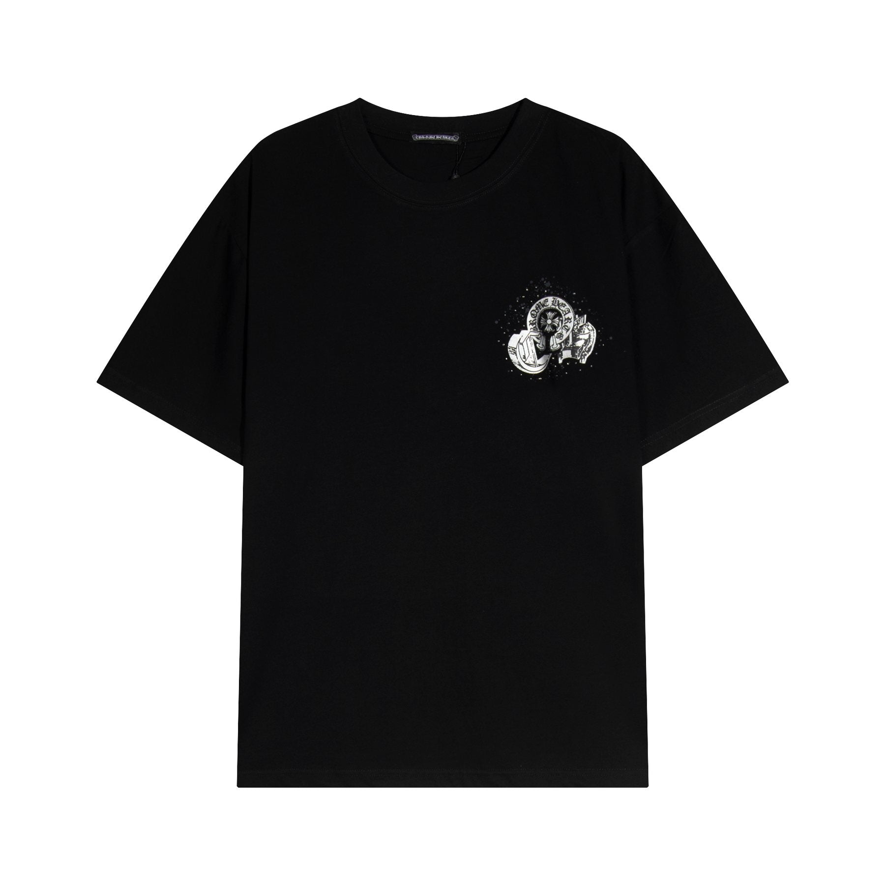 Chrome Hearts Splatter Rhinestone Graphic T-Shirt — front
