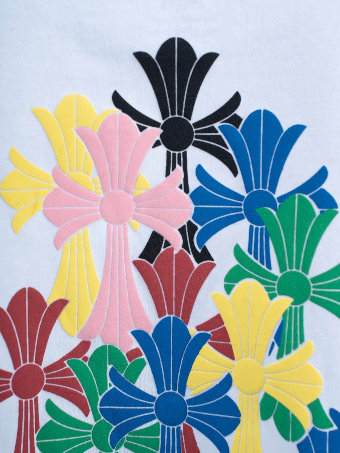 Chrome Hearts Sanskrit Rainbow Cross Graphic T-Shirt — detail