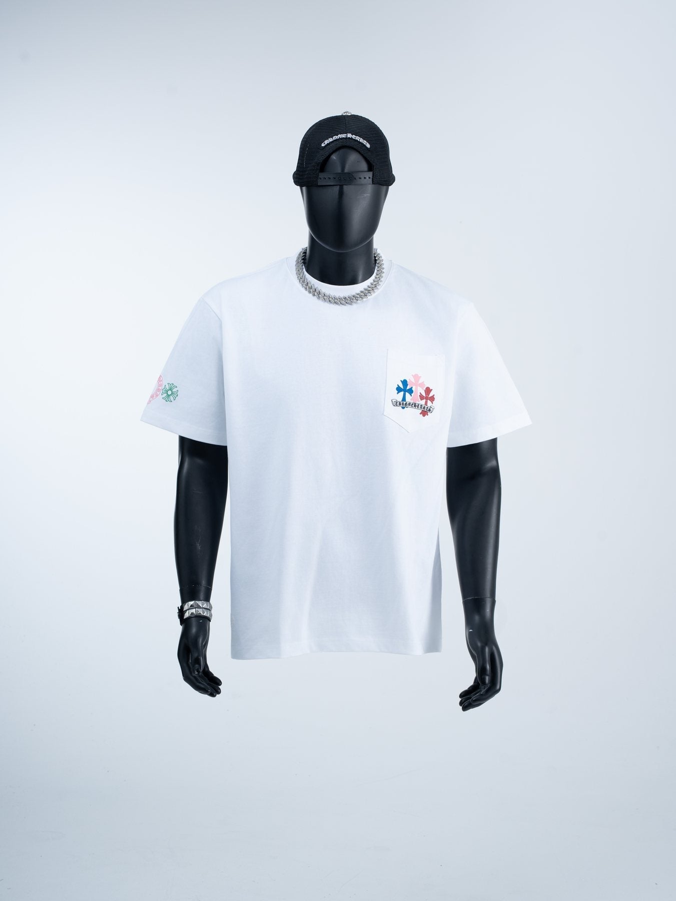 Chrome Hearts Sanskrit Rainbow Cross Graphic T-Shirt — front